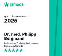 Qualitätszertifikat von Jameda 2025 Dr. Bergmann