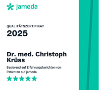 Qualitätszertifikat von Jameda 2025 Dr. Krüss